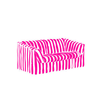 pink gift couch sketch style illustration on procreate 
