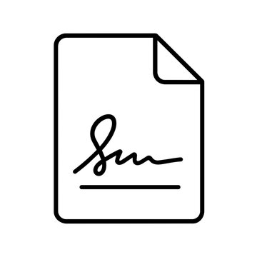 Signature file icon, black glyph vector symbol for web and app interface design