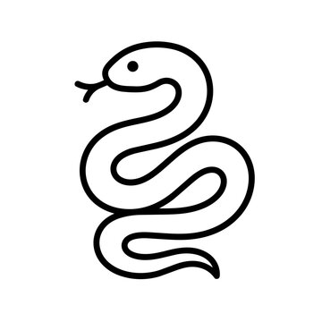 Snake icon, black glyph vector symbol for web and app interface design