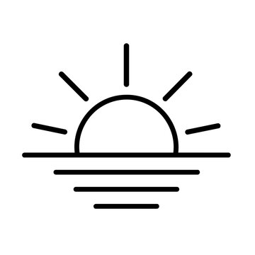 Sunrise icon, black glyph vector symbol for web and app interface design