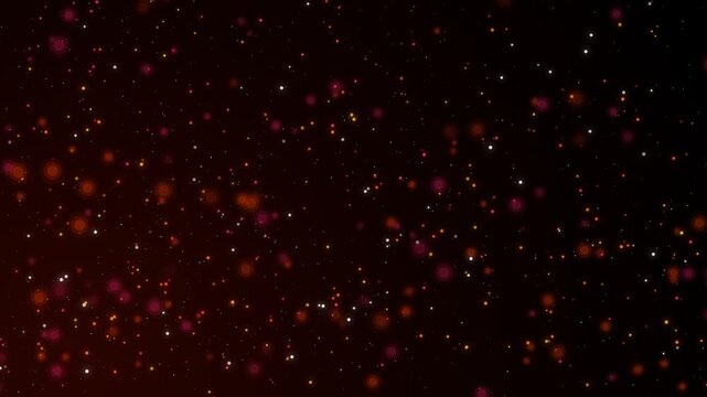 Abstract dark background with glowing red and orange fire embers floating upwards. This seamless volcanic sparks motion graphic loop is perfect for dramatic energy video designs.