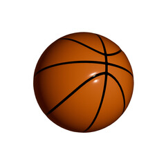 Fototapeta premium Orange Basketball Ball Isolated on White Background 3D 