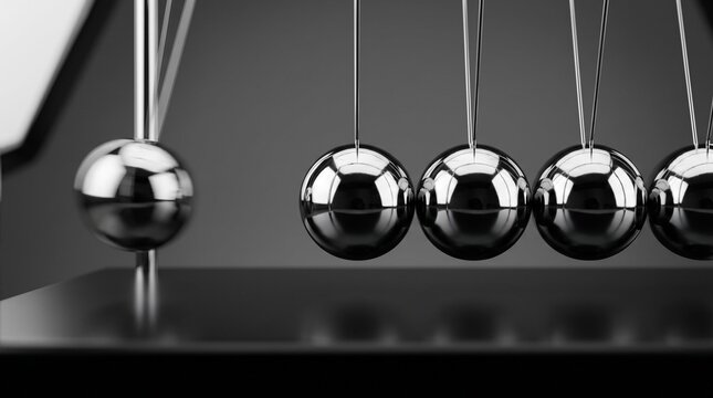 Newton's Cradle: Physics Concept, Momentum Transfer, Balance