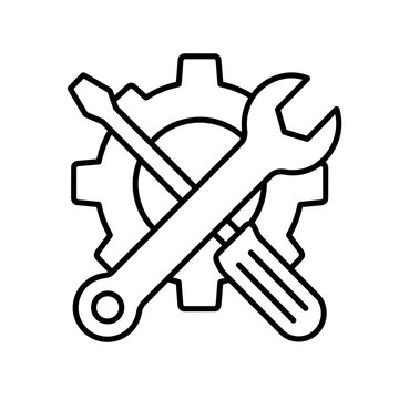 Tools service icon, black glyph vector symbol for web and app interface design