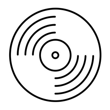 Vinyl icon, black glyph vector symbol for web and app interface design