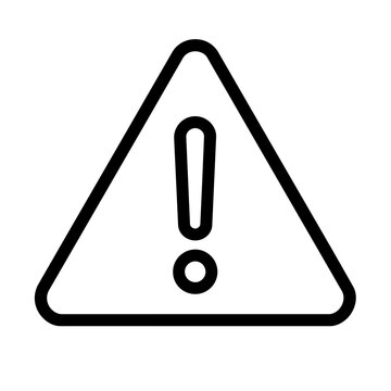 Warning triangle icon, black glyph vector symbol for web and app interface design