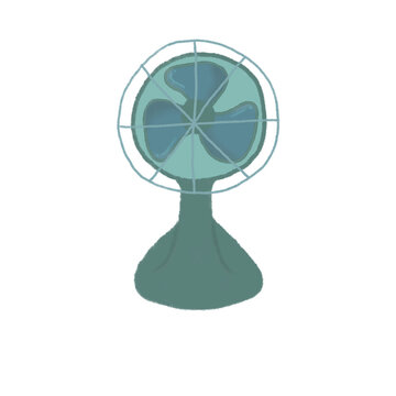 Green Electric Table Fan Illustration