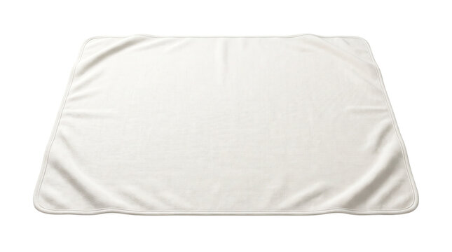White fleece blanket with soft texture, cozy cream throw rug for home decor, plush textile fabric for bedding and comfort isolated PNG with Transparent Background