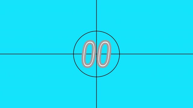 Retro Countdown Animation 5 Seconds countdown From Five to zero (retro projector style). 4K Animation