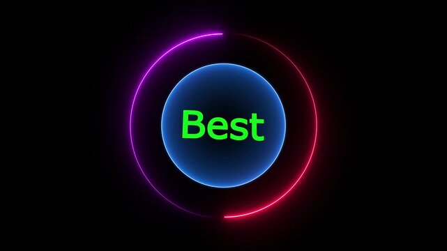 Neon shine best text latter icon animation on background.