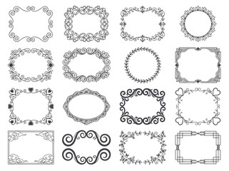 Fototapeta premium Set of 16 Elegant Vintage Decorative Borders and Ornate Frames