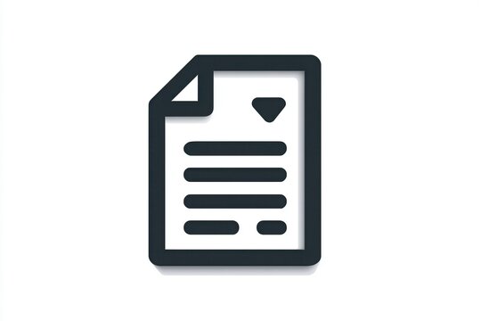 Document icon with text and arrow on white background
