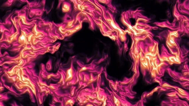 Abstract liquid fire background, swirling pink and orange energy waves, glowing plasma texture for motion graphics