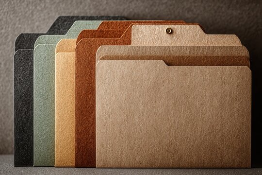 Folder tabs in various colors arranged in a row