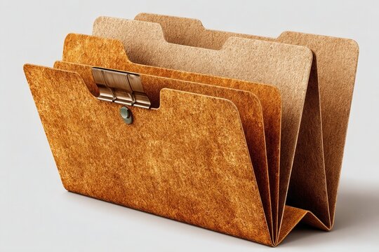 Folder with documents organized in office environment soft light