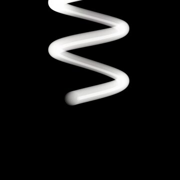Abstract glowing white neon spiral line on black background motion video