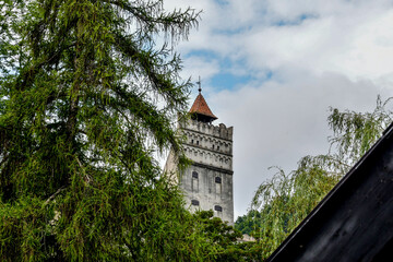 tower of the castle Bran in the Rucar-Bran Pass Romania  © Darius