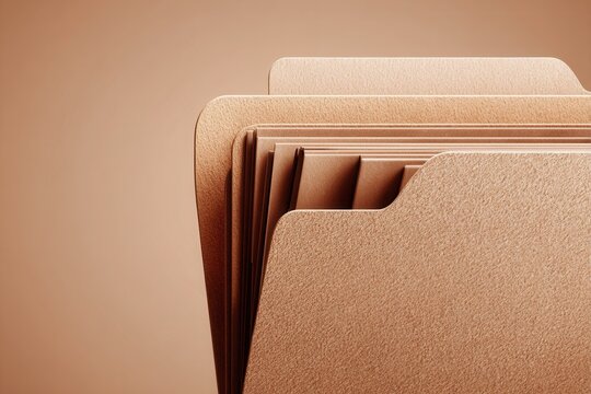 Stack of manila folders in soft studio lighting
