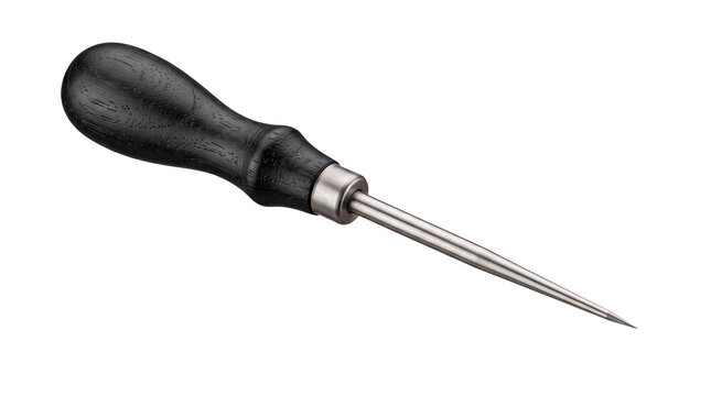 Scratch Awl Tool with Black Handle Cutout Isolated Photography