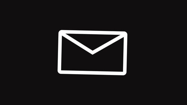 Envelope Icon Animation on Black Background