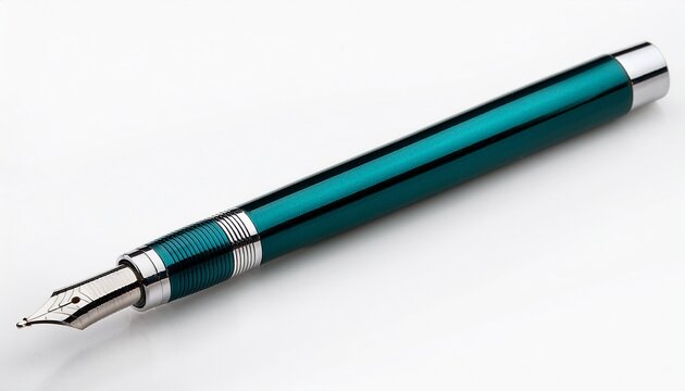professional teal precision scriber with a knurled silver metal grip isolated white background image
