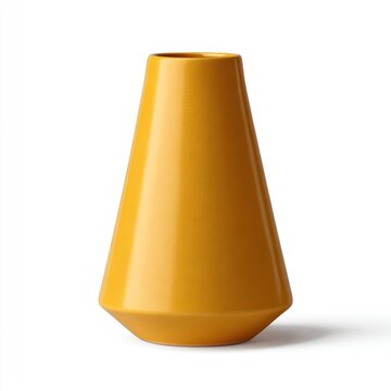 Modern geometric yellow ceramic vase