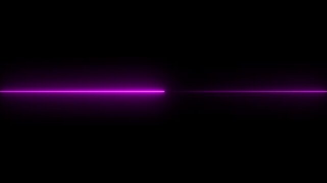 Line saber icon glowing animation on black background. neon light saber frame animation.