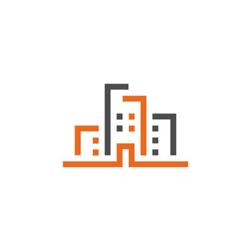 Modern City Buildings Icon.