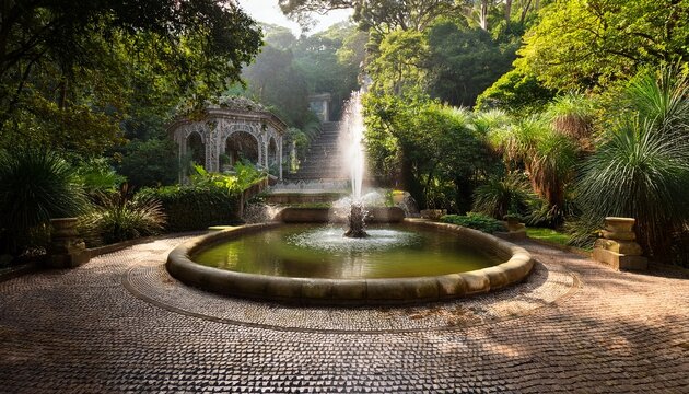 fountain in a botanical garden jardim botanico corcovado rio de janeiro brazil