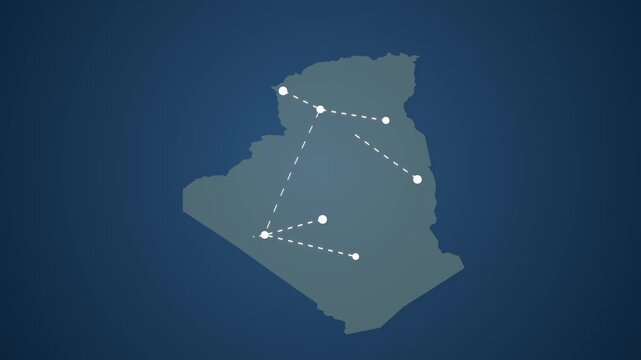 Algeria Communication Network with Signals Connecting Multiple Locations