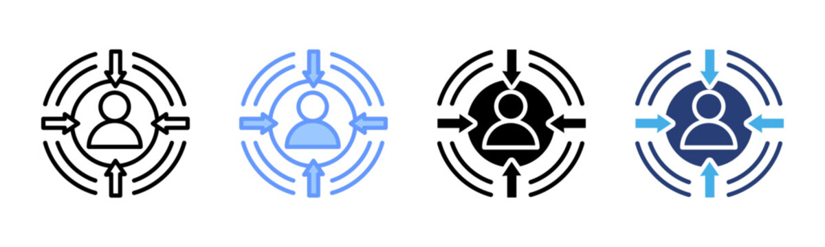Customer Centricity icon set multiple style collection