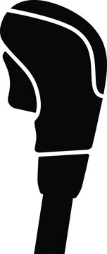 Black outline of an automatic transmission gear shift lever, an essential car interior component, showcasing modern automotive design and vehicle control, vector icon