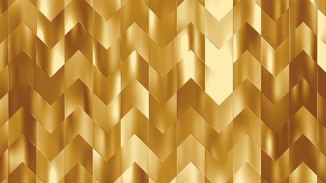 Premium golden chevron animation with polished metallic surfaces, directional movement and luminous highlights, ideal for luxury branding, title cards, fashion promos and product design