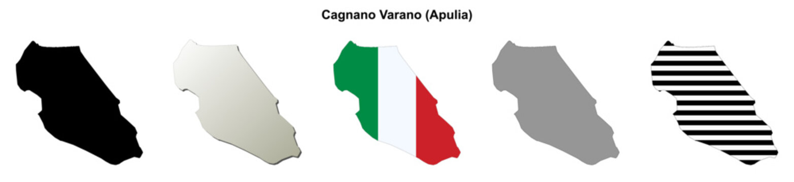 Cagnano Varano (Apulia) outline map set