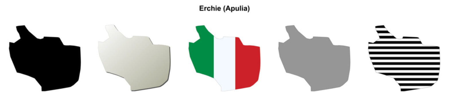 Erchie (Apulia) outline map set