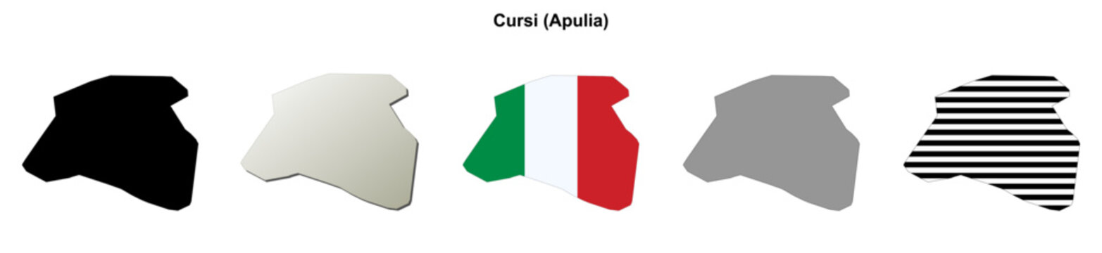 Cursi (Apulia) outline map set