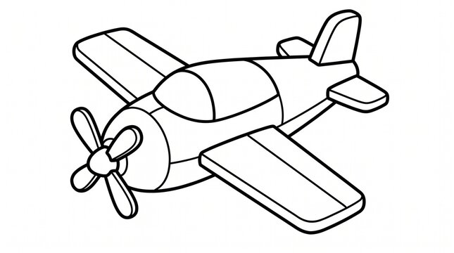 Charming hand drawn illustration of a vintage airplane with a propeller perfect for children's books and aviation themes