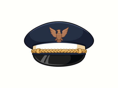 Military officer cap with eagle emblem vector