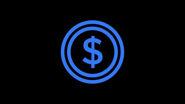 Cash Profit Dollar Cent Coin Currency Icon Scale Reveal With Alpha Channel
