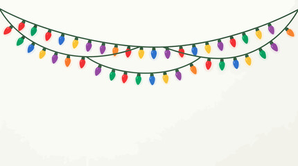 Obraz premium Colorful Hanging String Lights Decorative Outdoor Garland.