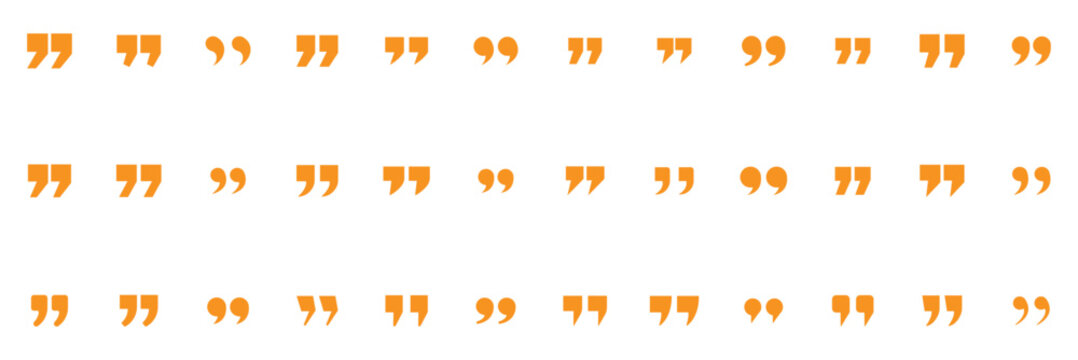 Set of quote mark, quotes icon, sign, symbol, emblem. Ditto marks icon set. Quotation marks. Dialogue discussion symbol for UI UX, website, mobile app