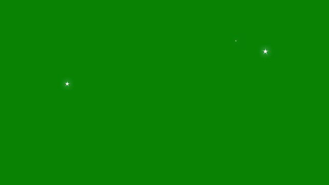 White glittering star dust trail sparkling particles on green background. twinkle star burst glitter  starry night twinkling, White glitter sparkles trail, glowing pixie dust burst 4k