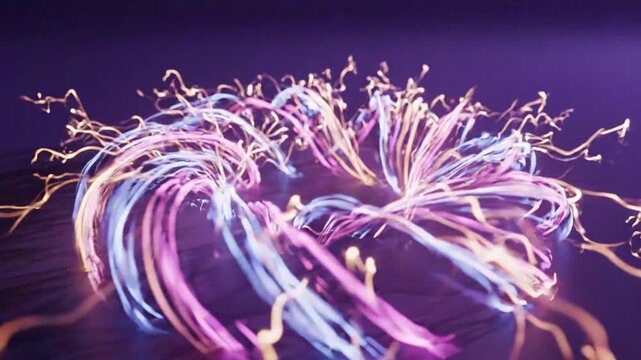 Close-up of colorful sparklers burning in sequence