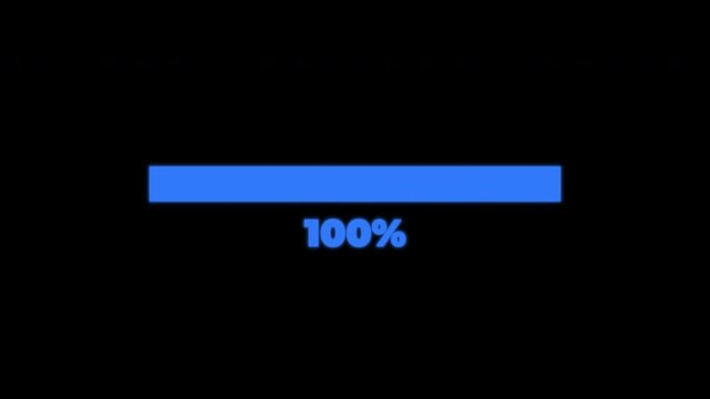 Digital Progress Loading Bar Zero To Hundred Percent Download Reveal Alpha