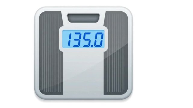 Digital weight scale showing zero measurement on white background bathroom