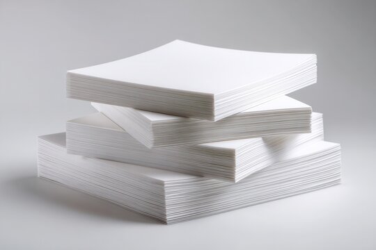 Stack of white paper sheets on a clean surface