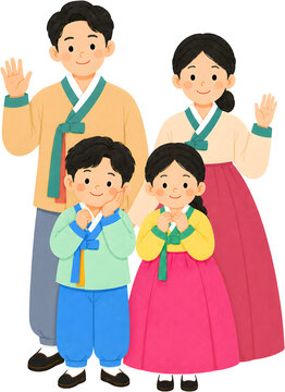 한복입은 가족
