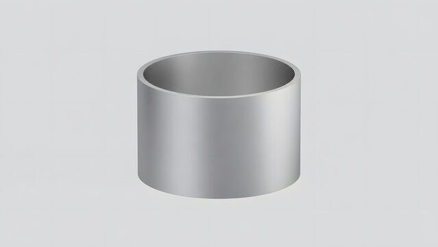 Metal ring cylinder on plain background 3d render