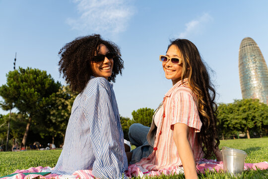 Friends Enjoy a Sunny Day in the Park