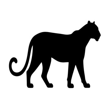vector silhouette of a leopard
